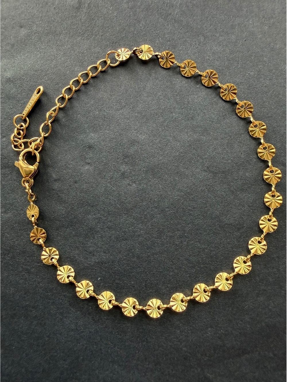 Elegant 18K Gold Plated Sunburst Disc Bracelet